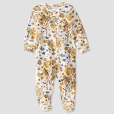Thumbnail for your product : little Planet By Carter's Baby Girls' Organic Cotton Ochre Floral Sleep N' Play - White/Gold NB