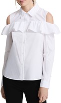Thumbnail for your product : Calvin Klein Cold Shoulder Ruffle Blouse