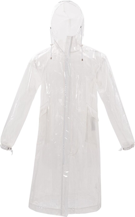 Yvette LIBBY N'guyen Paris Men - Designer Transparent Clear Glass Plastic  Rain Coat With Hood - Transparent White - Para Umbrella - ShopStyle