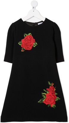 Dolce & Gabbana Children Rose-Embroidered Dress