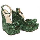 Thumbnail for your product : Charlotte Olympia Green Cloth Heels