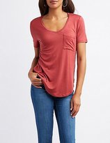 Thumbnail for your product : Charlotte Russe V-Neck Boyfriend Pocket Tee