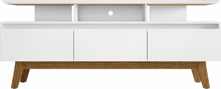 Manhattan Comfort Yonkers Wood TV Stand for TVs up to 65" in White