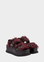 Thumbnail for your product : Versace Shearling Platform Sandals