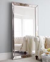 Thumbnail for your product : Antiqued-Silver Beaded Floor Mirror