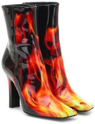 red patent ankle boots uk