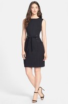Thumbnail for your product : Ellen Tracy Belted Cotton Eyelet Sheath Dress