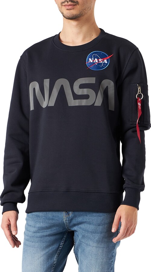 Alpha Industries Men\'s NASA Reflective Sweater Sweatshirt - ShopStyle  Jumpers & Hoodies