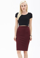 Thumbnail for your product : Forever 21 Textured Zigzag Midi Skirt
