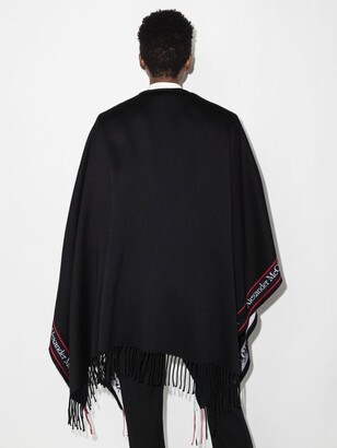 Alexander McQueen Selvedge fringed wool cape