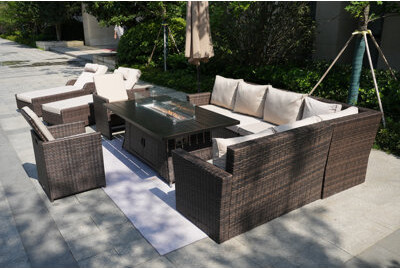 Direct Wicker Brunilda Wicker/Rattan 10 - Person Seating Group With Cushions