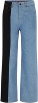Thumbnail for your product : HUGO BOSS Modern-fit wide-leg jeans with contrast panel