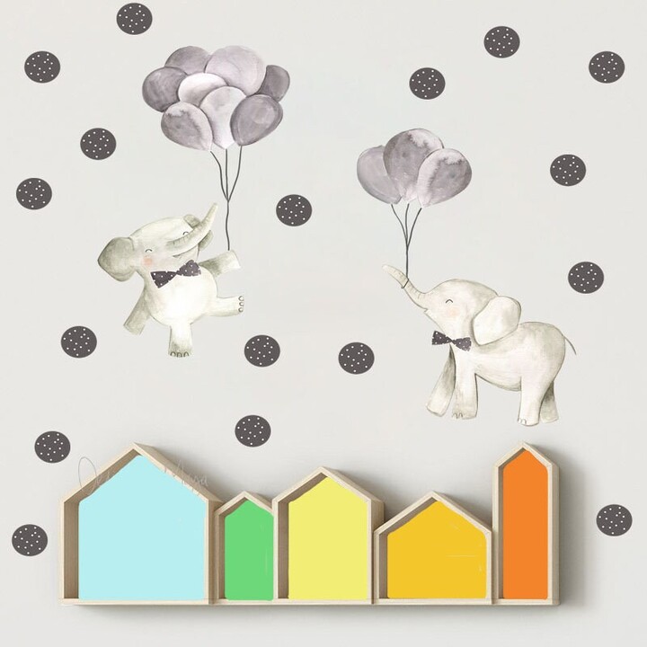Etsy Flying Elephant Fabric Wall Decals Baby Nursery Decor