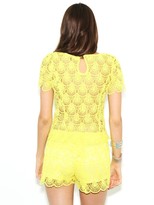 Thumbnail for your product : West Coast Wardrobe Gracie Crochet Scalloped Top in Yellow