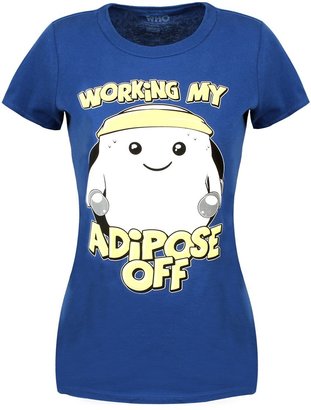 Doctor Who Women's Working My Adipose Off Dr Who T-shirt