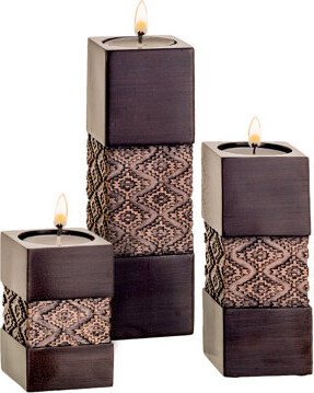 Creative Scents Dublin 3 Piece Resin Tabletop Tealight Holder Set