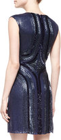 Thumbnail for your product : Jenny Packham Geometric Sequined Cocktail Dress