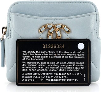 Chanel Light Blue Quilted Lambskin Zippy Card Holder Wallet, myGemma
