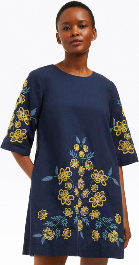 Draper James Mallory Embroidered Bell Sleeve Mini Dress