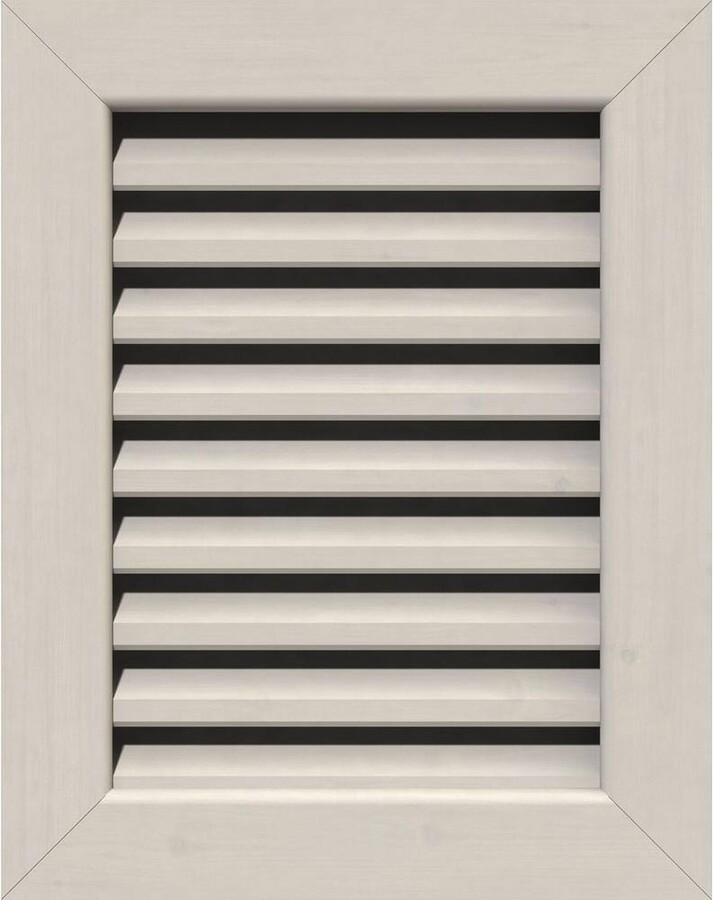 Ekena Millwork 33" x 19" Rectangular Primed Smooth Pine Wood Paintable Gable Louver Vent Functional