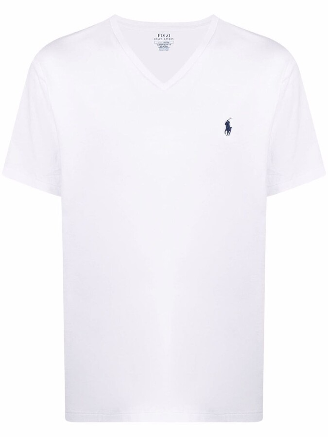 Polo Ralph Lauren embroidered logo V-neck T-shirt - ShopStyle