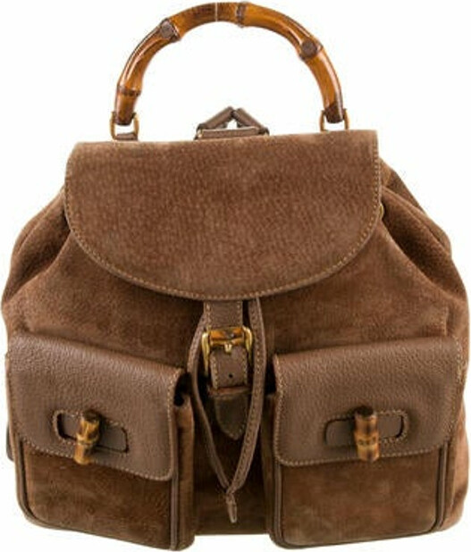 Gucci Vintage Bamboo Suede Backpack ShopStyle