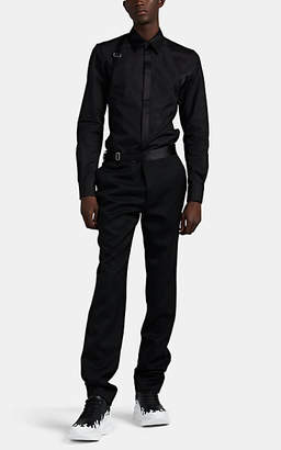 Alexander McQueen Men's Striped Poplin Harness Shirt - Black
