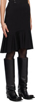 Thumbnail for your product : we11done Black Banded Frill Midi Skirt