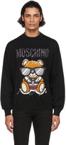 Thumbnail for your product : Moschino Black Wool Teddy Logo Sweater