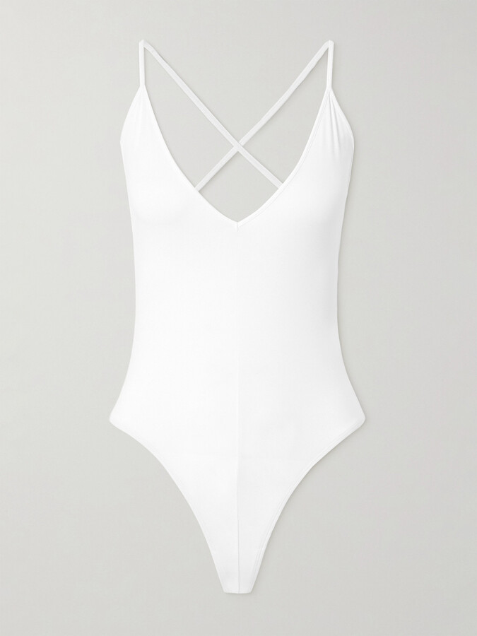 Wardrobe NYC Stretch-jersey Thong Bodysuit - White