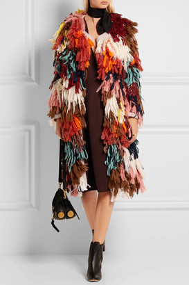 Chloé Oversized Cashmere Midi Dress - Burgundy