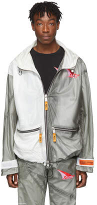 Heron Preston SSENSE Exclusive Grey and White JUMP Jacket
