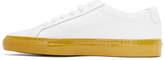 Thumbnail for your product : Common Projects White and Yellow Shiny Achilles Sneakers