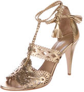 Thumbnail for your product : Alberta Ferretti Metallic Laser Cut Sandals