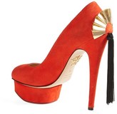 Thumbnail for your product : Charlotte Olympia 'Fantastic Dolly' Suede Platform Pump (Women)