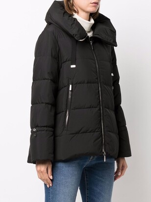 Moorer A-line oversize-collar padded jacket