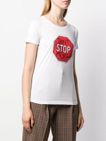 Thumbnail for your product : Quantum Courage slogan stop sign T-shirt