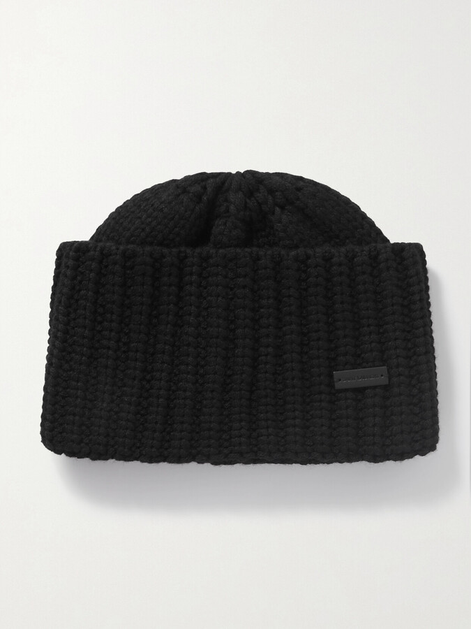 Saint Laurent Ribbed Cashmere Beanie - Black