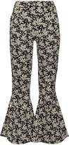 Thumbnail for your product : Mother of Pearl Embellished Cotton-blend Floral-jacquard Kick-flare Pants