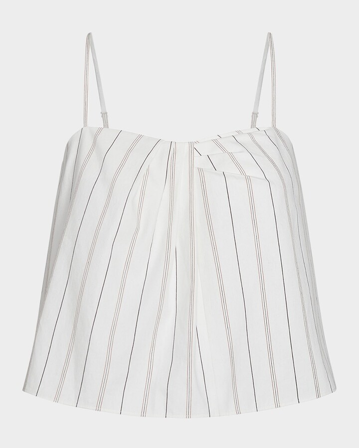 Vince Stripe Draped Tank Top