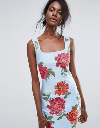 Missguided Embroidered Bandage Dress