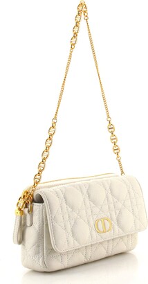 Christian Dior Caro Flap Double Pouch Crossbody Bag Cannage Quilt