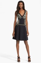 Thumbnail for your product : Tracy Reese Faux Leather Lace Flared Dress