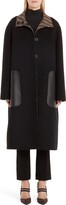 Thumbnail for your product : Fendi Leather Pocket Reversible FF Wool & Silk Coat