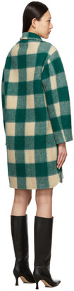 Etoile Isabel Marant Green & Beige Check Gabriel Coat