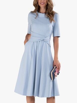 Jolie Moi Fold Over Fit and Flare Midi Dress