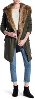 Thumbnail for your product : BB Dakota Faux Fur Trim Drape Coat