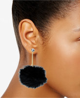 Thumbnail for your product : Kate Spade Gold-Tone Crystal & Faux Fur Pouf Drop Earrings