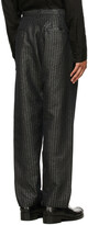 Thumbnail for your product : Sulvam Grey Glitter Stripe Tapered Trousers