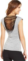 Thumbnail for your product : Amy Byer BCX Juniors' Ruched Fringe-Back Top